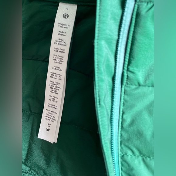 lululemon Down for It All Vest - Everglade Green - Size 4 - Picture 4 of 5